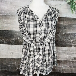 j.jill rayon  plaid skirted tunic top